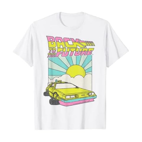 Back To The Future DeLorean Sunrise Cartoon T-Shirt Cover