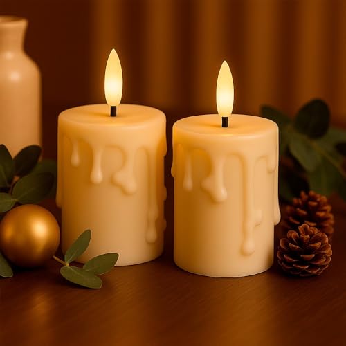 Ideen mit Herz LED-Kerzen mit Echtwachsbeschichtung | 2 Stück |...