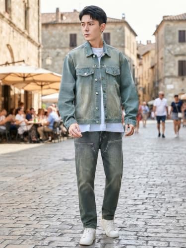 Image of GRECIILOOKS Men'S Denim Jacket | Classic Regular Fit Jeans Jacket For Men | Stylish Branded Jackets For Men - Timeless Casual Wear