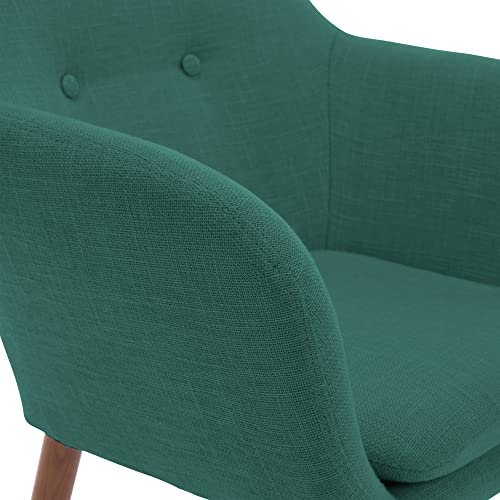Elle Decor Roux Mid-Century Living Room Accent Armchair, Soft Sofa, Upholstered Linen Fabric Cushion Seat Chair #TOP6