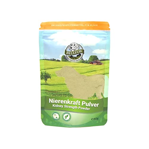 Bellfor Nierenkraft Pulver für Hunde 80g – Natürliches Ergänzungsfuttermittel zur Unterstützung der Nierenfunktion mit Ackerschachtelhalm