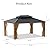HOMPUS 12X16FT Hardtop Gazebo, Double Roof Gazebo with Galvanized Steel, Outdoor Metal Gazebos, Heavy Duty Canopy with Netting & Curtains, Patio Pavilion for Backyard, Garden, Deck, Drak Walnut