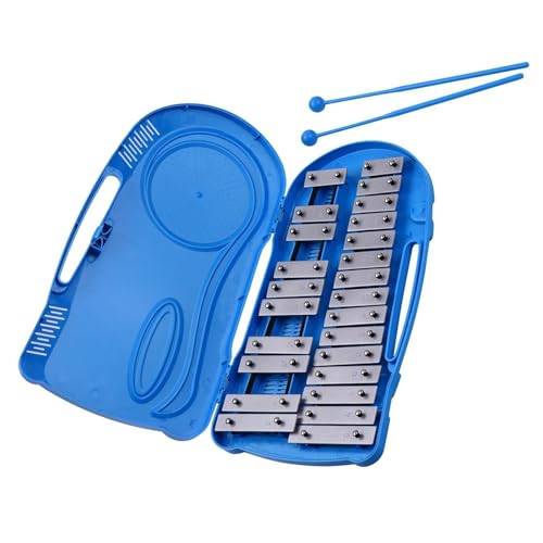 Glockenspiel Professional 25 Note Glockenspiel Xylophone Percussion Instrument With Blue Plastic Case