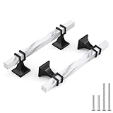 Haliwu 10 Pack White Marble Grain Cabinet Pulls...