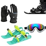 Kurze Skates für Schnee - Skistiefel Skifahren Schneeblätter Schneeschlittschuhe, tragbare...