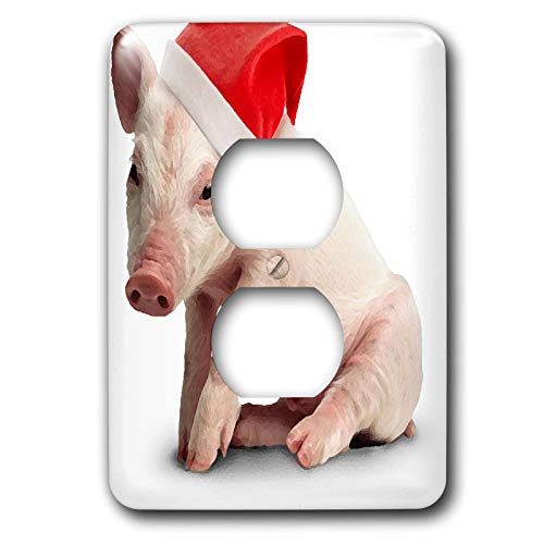 Plaque interrupteur Cochon de Noël 3dRose lsp_4574_6 pour déco fêt