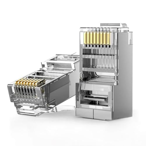 FARLINK Cat6a RJ45 Pass Through Connector Shielded for Ethernet Cable