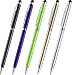 ChaoQ Stylus Pen, (All Metal Material) 10 Pack Silver Clip 2 in 1 Slim Capacitive Stylus and Ballpoint Pen for Universal Touch Screen Devices with 10 Extras Replaceable Rubber Tips