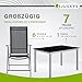 Juskys Aluminium Gartengarnitur Milano 6+1-6 Hochlehner Stühle verstellbar & klappbar mit Tisch - Gartenmöbel Set 7-teilig wetterfest - Silber