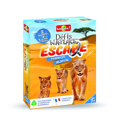 BIOVIVA - Défis nature escape - Mission survie - Jeu de société ludique dès 7 ans -