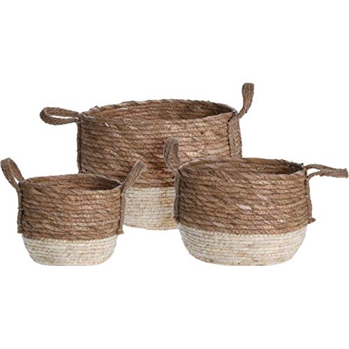H & S Collection Set 3 Cestos con Asas Ratan Cover