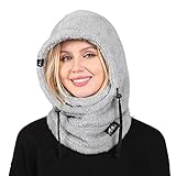 EXLBES Cold Weather Balaclava Ski Mask for Women and Men Winter Fleece Face Mask Windproof Warm Face Cover Grey
