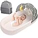 Portable Baby Bassinet- Travel Bassinet for Newborn and Infant, Suitable for Indoor & Outdoor Carry, Lightweight Foldable Washable, Portable Bassinet for Baby Travel, Portable Travel Bassinet, Grey