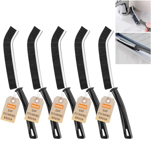 Image of Solitude (5 Pcs) Mini Gap Cleaning Brush, Hard Bristle Crevice Brush Tool for Household Use, Multifunctional Dead Corner Cleaning Brush for Tiles, Sliding Window, Bathroom, Kitchen, Toilet