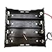 18650 Battery Case Holder, 3 Pcs 4 Slots x 3.7V 14.8Volt DIY Battery Storage Box, in Series Black Plastic Batteries Case for 4 x 18650 Ltvystore