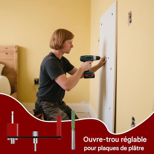 Couteau perceuse rond pour plaques à découpe précise et réglable pour spots