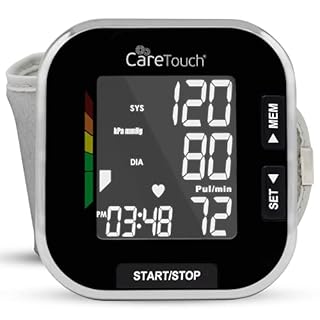 Care Touch Platinum Black Wrist Blood Pressure Monitor, Automatic BP Monitor with USB Charger, Adjustable Cuff, and Irregular Heartbeat Indicator - Blood Pressure Cuffs for Home and Hospital Use (B097C7RYWX)