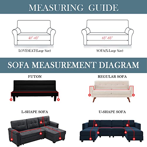 Handontime Blue Striped Sofa Covers Sectional Couch Covers For L Shape Geometric Couch Covers For 2 Cushion Couch Sofa Chenille Sofa Slipcover Soft Couch Cover For Dogs Loveseat (Large, 71" X 118") #TOP5