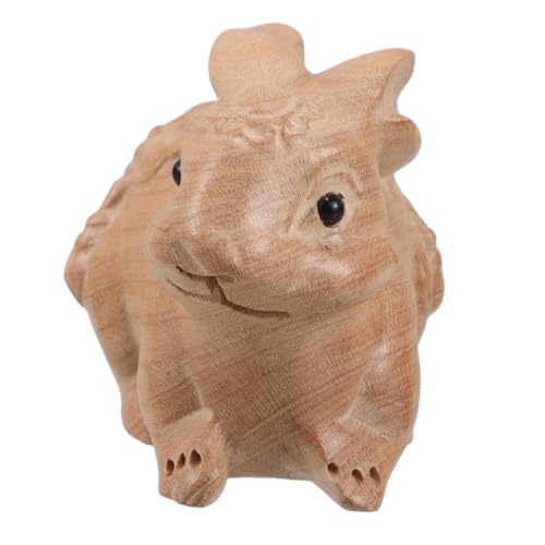 Milisten Statue De Lapin Bois Sculpté Main Miniature pour Décoration De Jardin Figurine De Lapin pour Extérieur Pelouse Patio