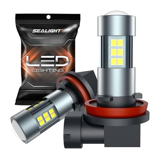 SEALIGHT H11 H8 H16 LED Fog Light Bulbs or DRL, Real 360° illumination Fog Bulbs, 6000K 400% Brightness Upgraded, H16 Front Fog Lamp,Non-polarity, Pack of 2, Plug&Play