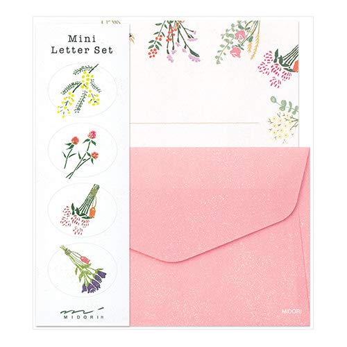 Amazon.co.jp: 【ミドリ】ミニレターセット ドライフラワー柄 91802