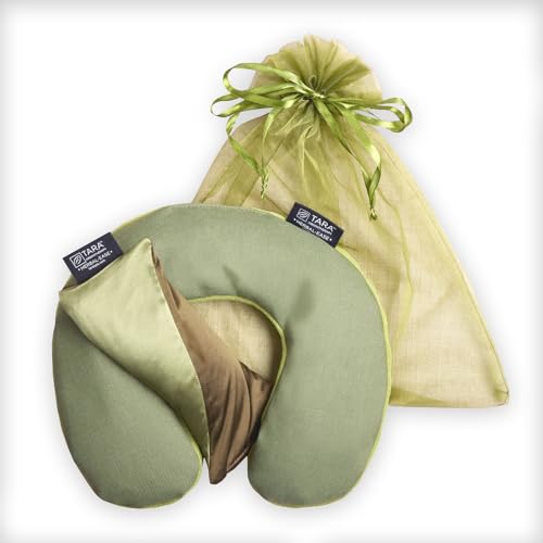 Image of TARA Spa Therapy Herbal-Ease Aromatherapy Pillow Gift Bag Set, Neck + Silk Eye Pillow, Green Olive