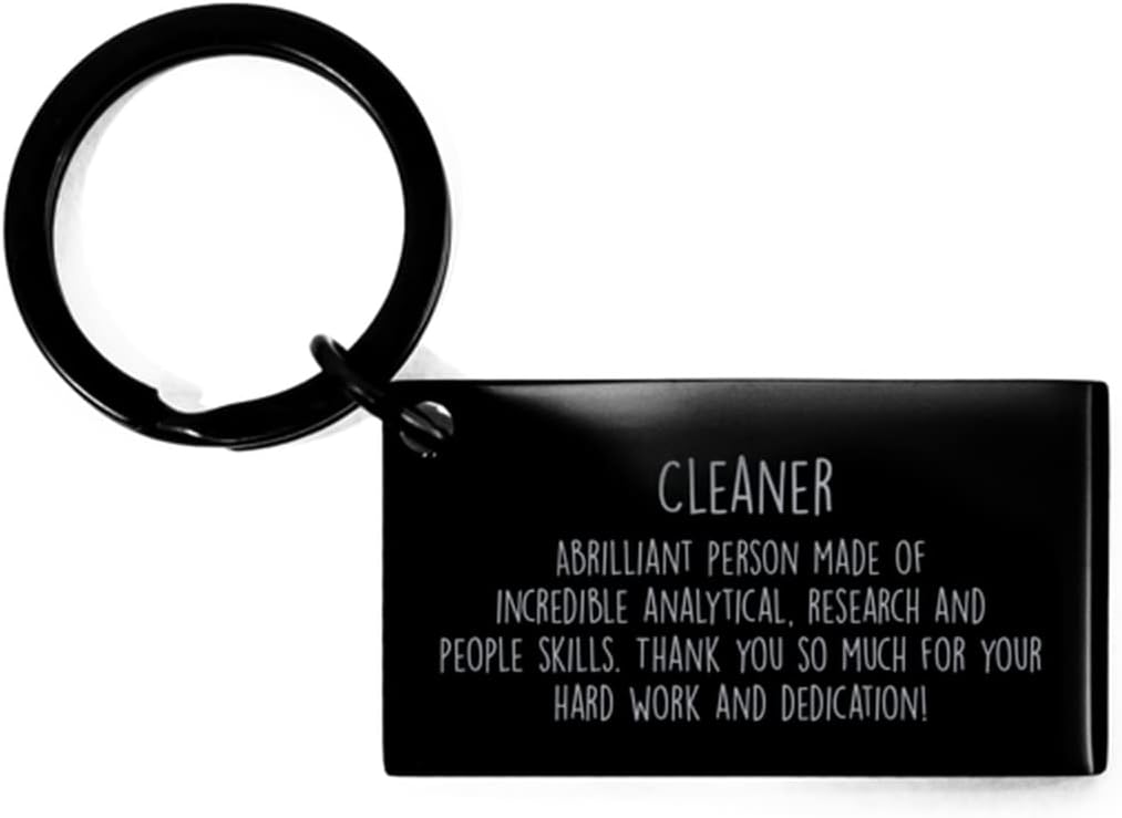 Cleaner Keyring Personalized Gifts for Coworker Cleaner Thank You so Much for Your Hard Work and dedication Cleaner Funny Keyring, Present Idea for Coworkers Engraved Personalized Gifts Cleaner