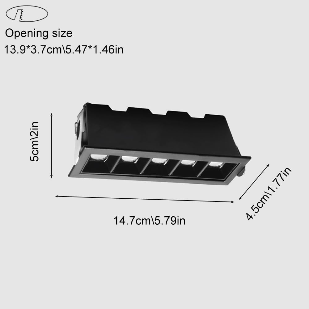 Spotlight Square Flush Mount Accent Spot Lighting Fixture Linear Directio l Spotlights Hallway Lamps Indoor for Living Room Office