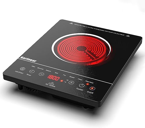 Karinear Piano Cottura Vetroceramica 1 Fuoco, 2000W