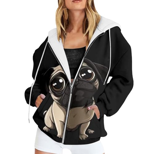Sweat à capuche zippé en polaire douce WWricotta veste légère et chaude