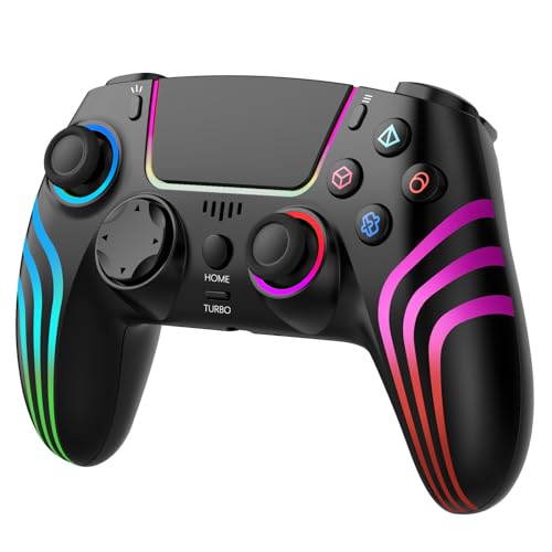 MOLICUI Wireless Controller for PS4 with RGB Lighting, Compatible with PS4 console/Windows PC,/Android/iOS