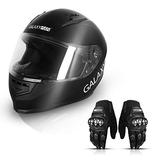 Galaxyman Full Face Motorcycle Helmet, Helmets for Adults Motorcycle with DOT Approved, Quick Release Buckle，Removable, Washable, Breathable and Comfortable (L(22.44-22.83 inch)3.6-3.9)
