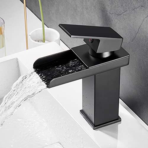 Mitigeur lavabo cascade salle de bain acier inoxydable robinet eau chaude froide