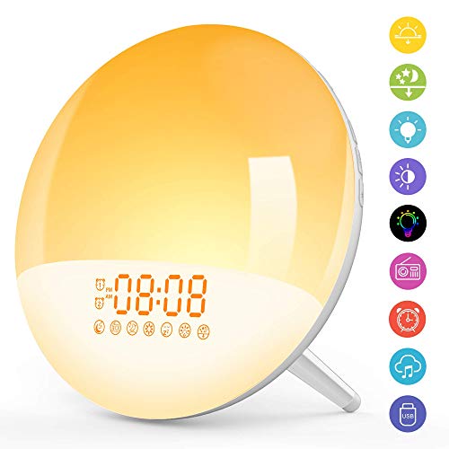 Night Light for Kids, Wake- Up Light, LBell 7 Colored Night Light/7 Natural