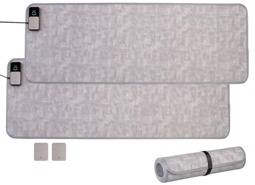 Wilson Gabor Heizmatte Teppich: 2er-Set Heizteppiche 150 x 50 cm 7 Temperaturstufen und Timer (Heizteppich für kalte Füße Infrarot Fußmatte Heizung)