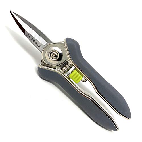 MLTOOLS Straight Blade Bypass Pruning Shears Compact Heavy Duty & Ultra Sharp for Gardening  6.7 Inch Stainless-Steel Garden Shears  Ergonomic Trimming Shears  P4012