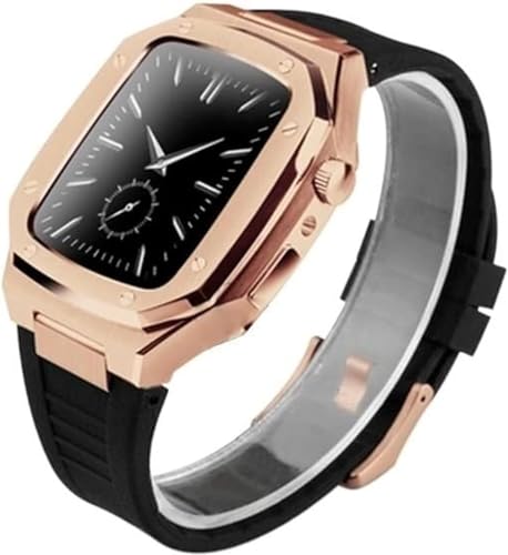 Bracelet de montre en silicone et boîtier métal pour iWatch Series 6 5 4 SE