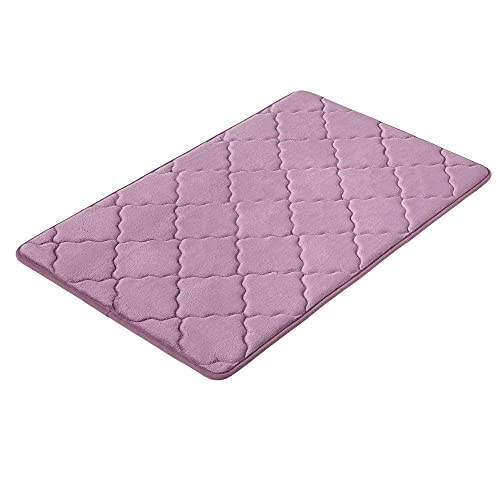 PANA Memoryschaum Badematte mit Flanell Bezug • Weicher Badteppich - rutschfest & waschbar •...