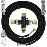 Master Airbrush Essential Accessories Kit with 6 ft. Braided Airbrush Hose, Mini Inline Filter, Quick Disconnect, Airflow Adjustment Couplers, and 3-Way Splitter Manifold - 1/8' Fittings