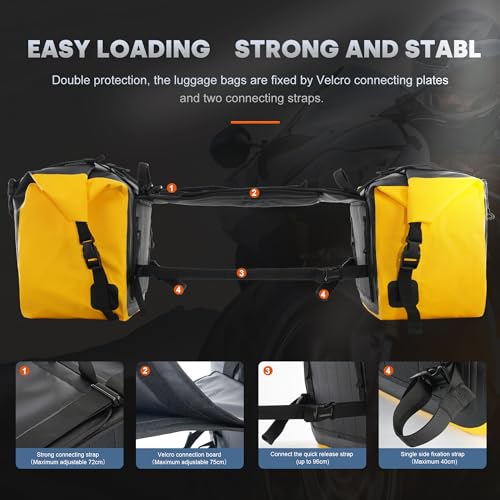 ARMOURAIN Bolsa lateral para motocicleta 60 L (30 L x 20) Bolsa de assento para porta-malas Acessóri