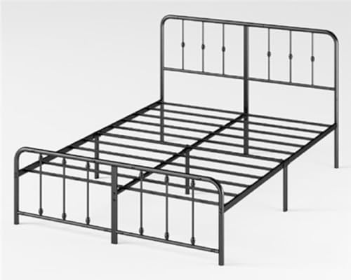 Zinus Elias Cama 90 x 200 cm – 30 cm de Alto – Estructura de Metal con cabecero – Cama de Metal con somier – No Requiere somier – Espacio bajo la Cama – Negro