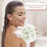 Loofah Sponge Pack of 4, Deep Cleansing Body Scrubber for Shower, Exfoliating Bath Sponge with Handle for Women and Men (001, 50g) - Image 5
