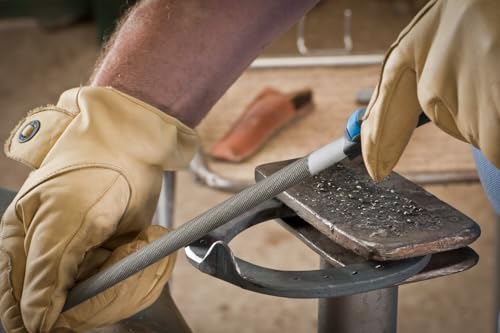 PFERD TOOLS Werkstattfeile Halbrund, 200mm, halbrunde Feile, Kreuzhieb H2 auf zwei Seiten, inkl. Ergonomie-Feilenheft, 11213207 – für universelle Schrupp- und Schlichtarbeiten geeignet