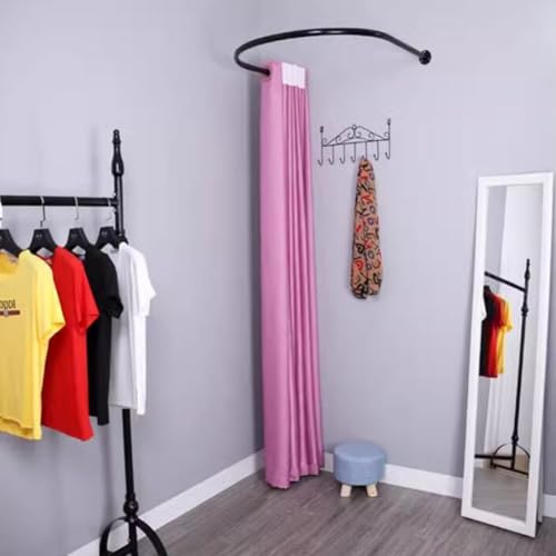 Barra de ducha en forma de U dorada con soporte de pared estable para cortinas 3