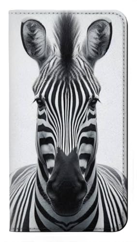 Étui flip iPhone 17 Pro Max zebra en housse cuir à rabat magnétique