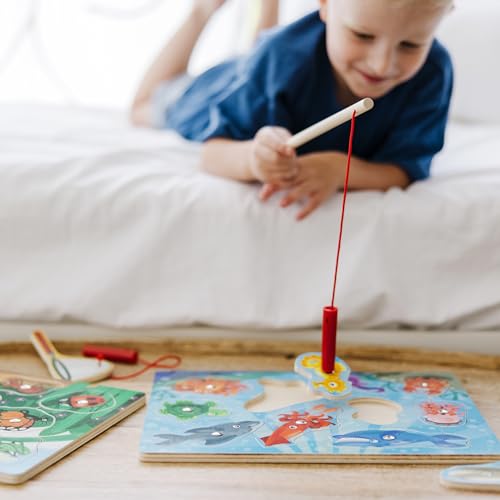 Melissa & Doug Magnetic Wooden Puzzle Game Set: Fishing and Bug Catching - image 8
