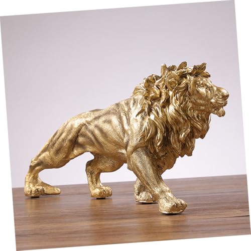 Statue de lionceau résine incassable dorée pour étagère - 8