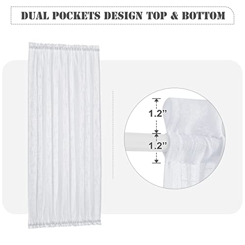 Pony Dance Samll Curtains For Front Side Door, Privacy Linen Textured Window Treatment Semi Sheer Blinds For Sliding Glass Door, W12 X L72 Inches, White, 1 Panel #TOP1