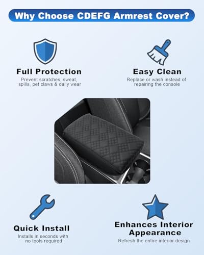 Image of CDEFG for 2025 2026 Outlander Sport Center Console Cover for 2021-2025 2026 Outlander Sport Accessories Armrest Cover Middle Console Protector Arm Rest Pad Leather