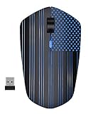 Rechargeable Wireless Mouse, Backlit Powered by Li-Polymer Battery, Optical Sensor, Nano USB Receiver,3 Stages DPI Speed, 4 Buttons for PC, Laptop, Tablet, MacBook etc. (Flag Illuminating)
